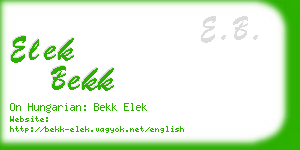 elek bekk business card